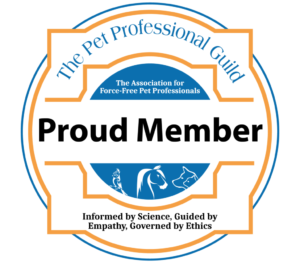 Pet Professional Guild members must commit to never using fear, punishment, or corrections when teaching a dog how to learn.